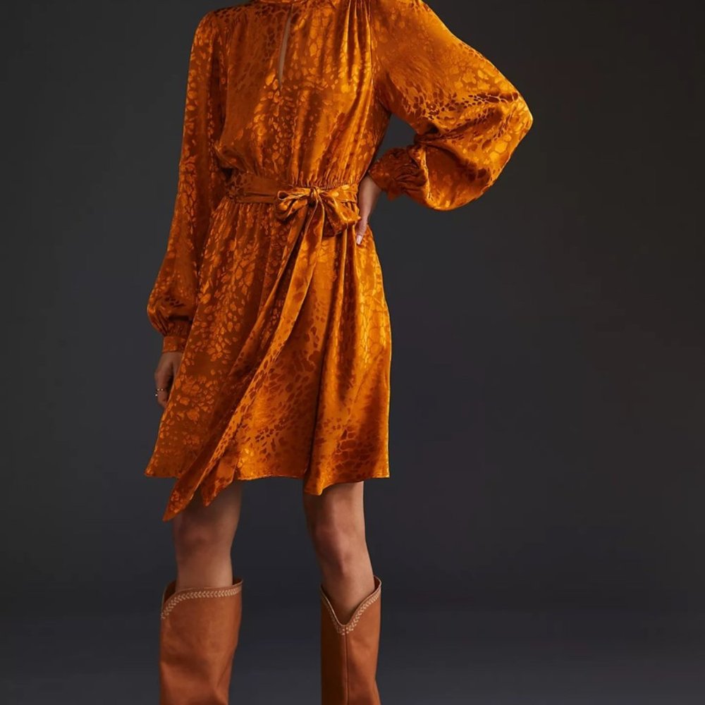 Anthropologie Jacquard mini mod dress